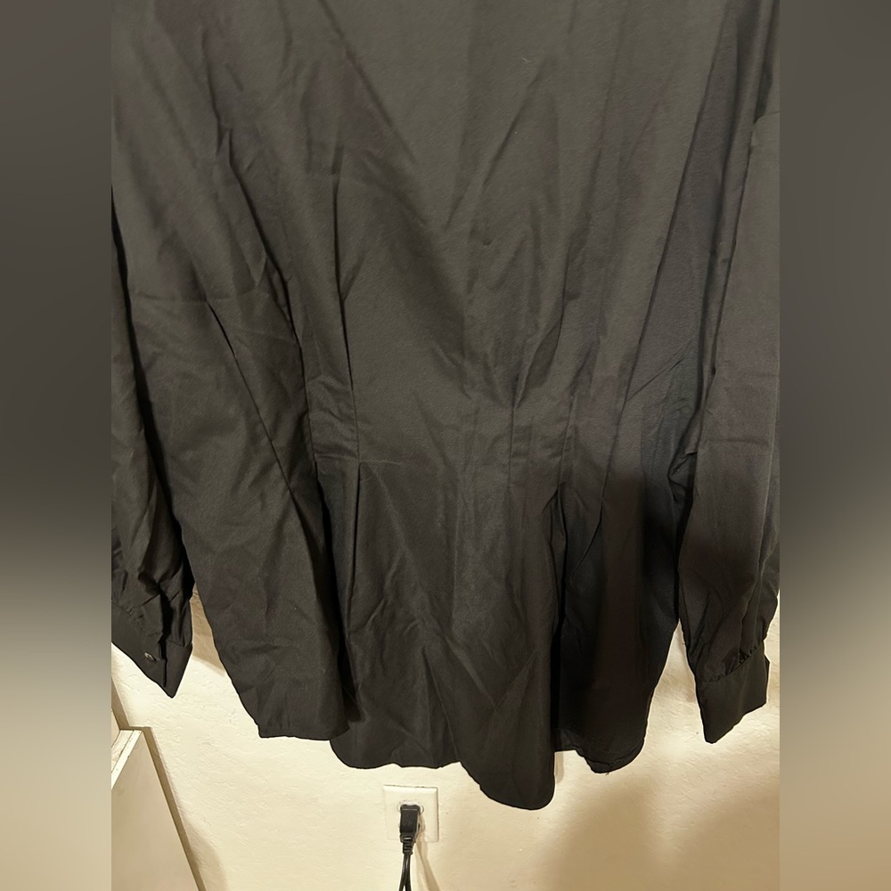 🛼SHEIN Black Collared Shirt button down long sleeve size 4XL GUC.. - Picture 7 of 7
